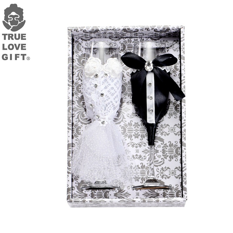 创意玻璃高脚婚礼红酒杯酒杯家用红酒杯套装婚礼小礼品婚庆用品