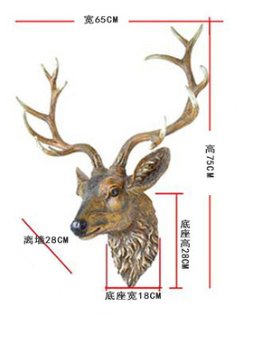 北欧复古创意品树脂鹿头壁挂墙面装饰品家居工艺品立体电视背景墙