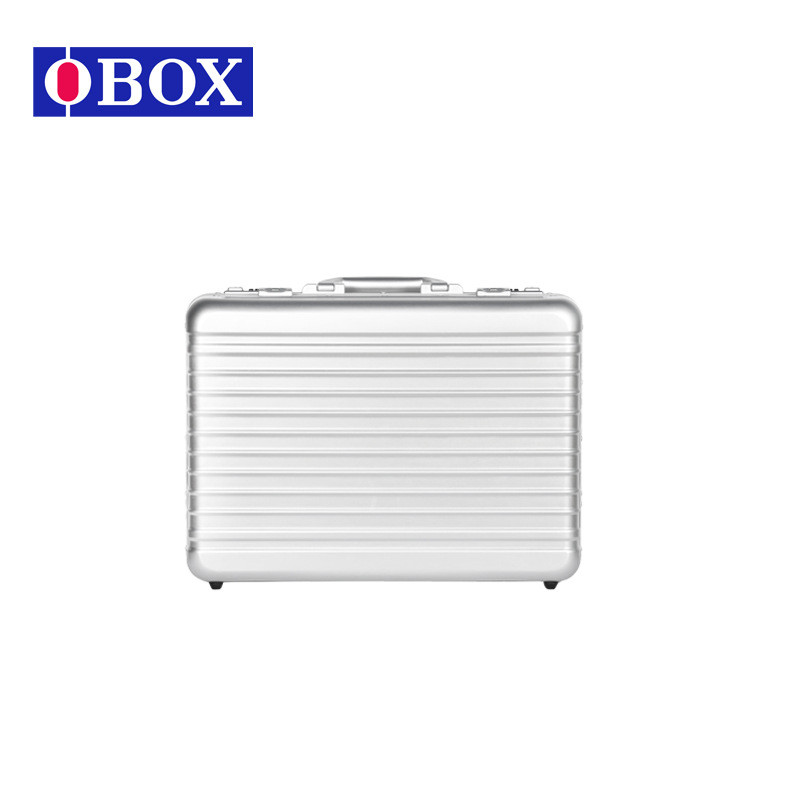 横条纹全铝样品箱铝镁合金一体成型多功能手提工具箱精密仪器铝箱