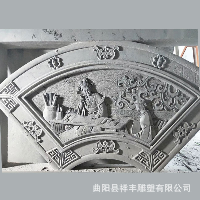 人物影壁壁画石青石雕浮雕花岗岩砂岩石古建庭院装饰背景墙厂家图片
