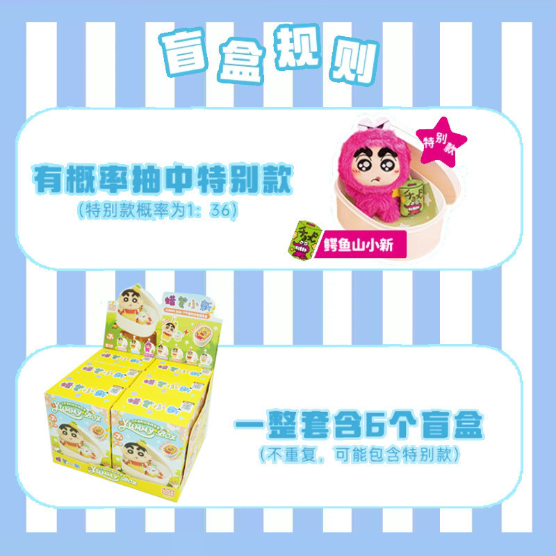 蜡笔小新下午茶时光玩具公仔毛绒盲盒周边挂件饰玩偶便当盒盲袋