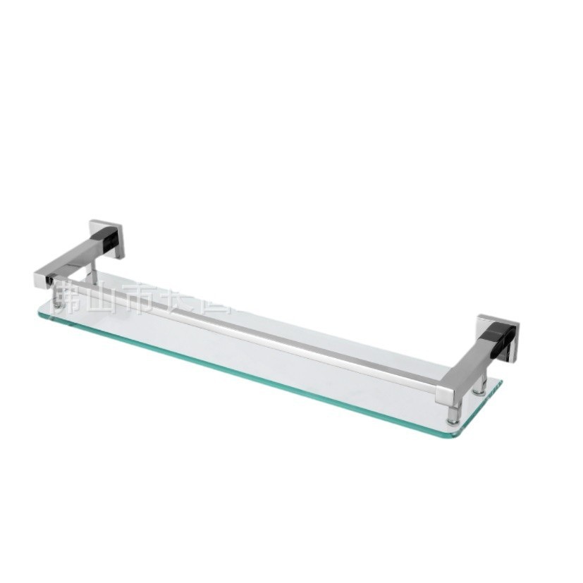 304不锈钢浴室玻璃置物架卫生间收纳单层托盘架镜前架洗漱化妆台