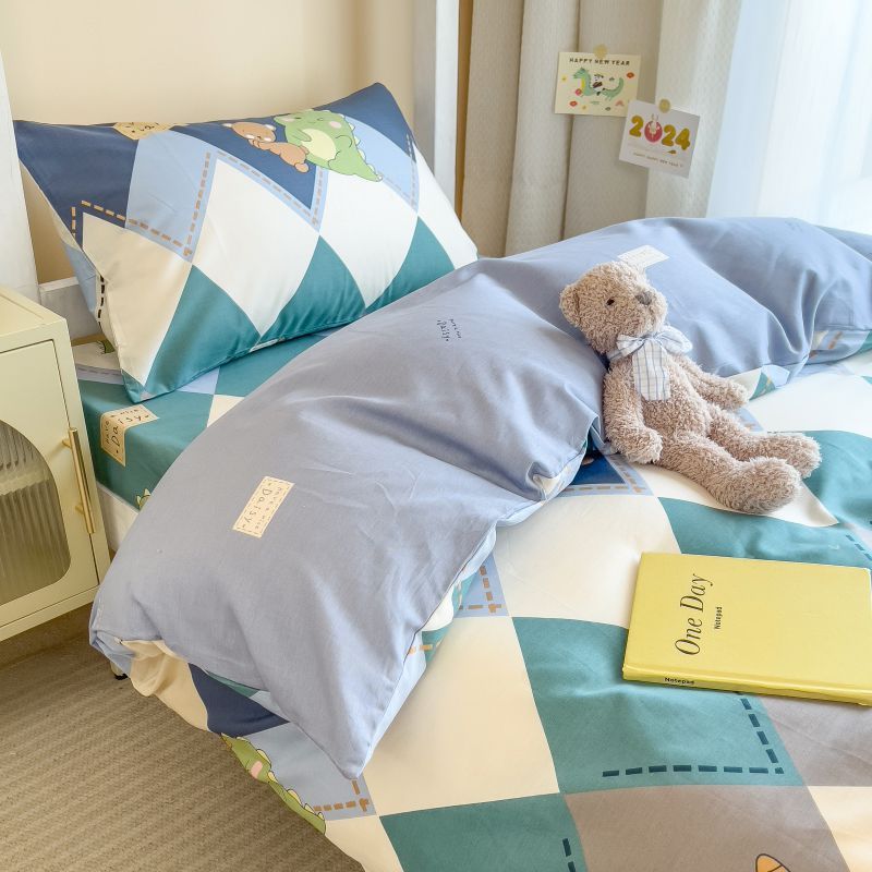 大学生宿舍床上三件套棉高中全套住校专用寝室90x190单人床四件套