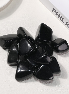 厂家供应天然黑曜石批发碎石鱼缸装饰花盆摆件装饰画配件水晶水晶