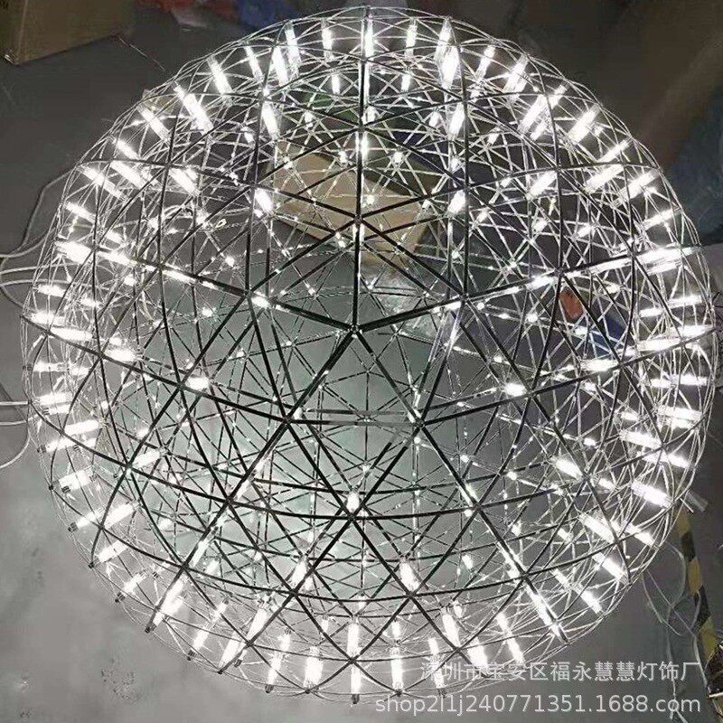 新款婚庆道具led 吊灯不锈钢宇宙星球火球圆球 婚礼舞台装饰用品