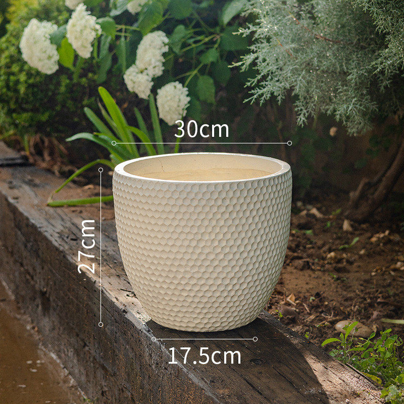 轻奢北欧花盆镁泥透气花盆现代简约几何花器阳台室内摆件装饰