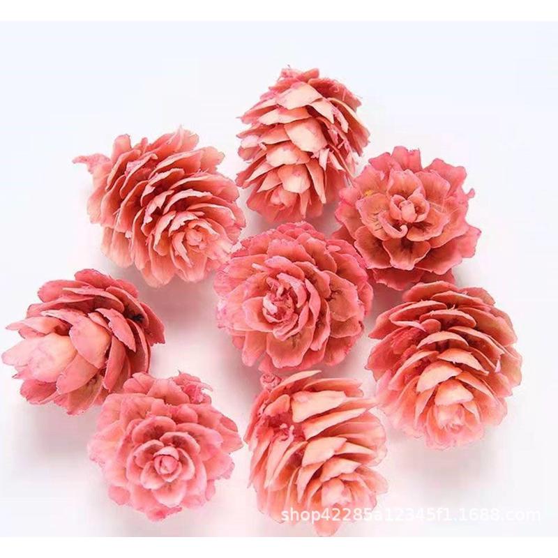 玫瑰松果白油松果松塔挂件手工diy工艺品松果拍摄道具油装饰批发