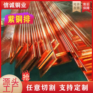 t2紫铜排镀锡态激光切割纯紫铜排tmy100*10mm半硬软铜排紫铜排