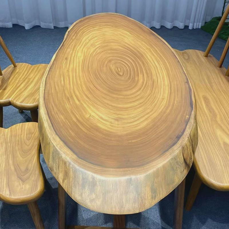 去客厅化大板书桌实木大板茶桌非洲柚木办公桌原木色餐桌工作台