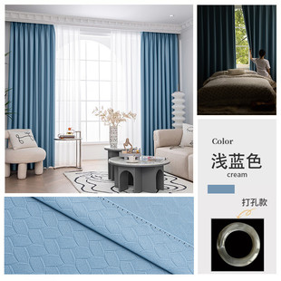 2024新款飘窗窗帘卧室隔热防晒全遮光客厅小窗户挂钩式遮阳短新品