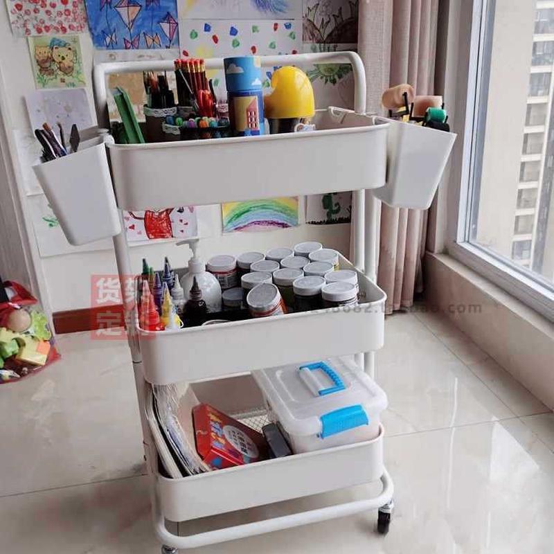 可移动油画推车画室置物颜料工具车多功能美术写生拉车画车收纳车