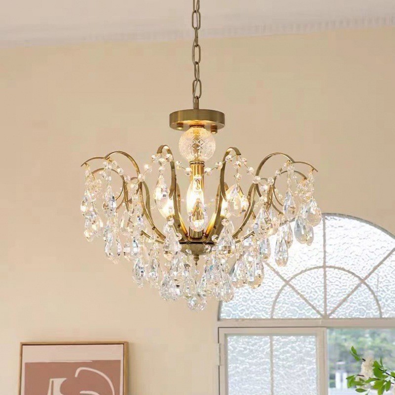 复古轻奢法式水晶吊灯美式后现代创意餐厅卧室客厅书房房间灯具