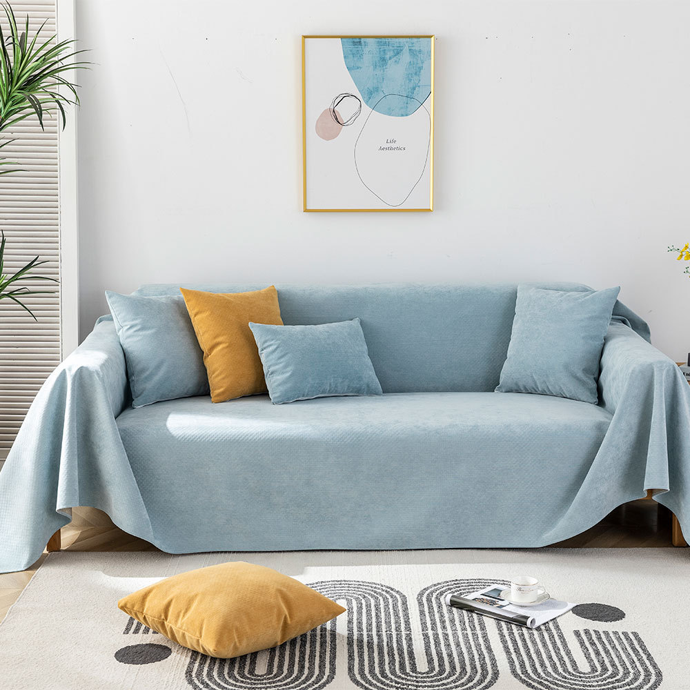 四季款外贸布艺纯色宠物防水沙发巾简约宠物隔尿沙发坐垫巾批发