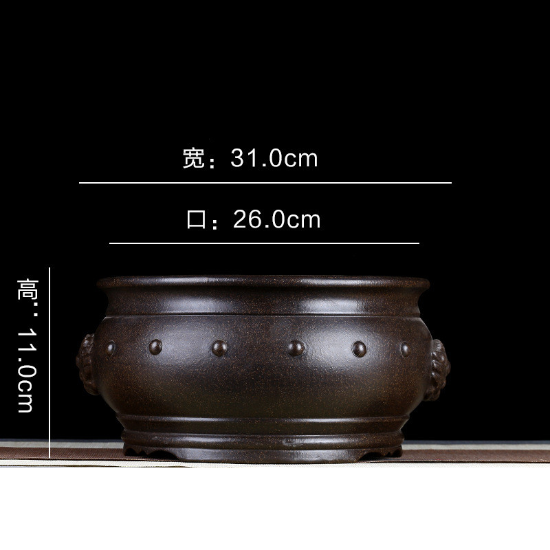 兰花盆紫砂大号古典老庄黑松榕树阳台摆件客厅盆景盆手工陶瓷批发