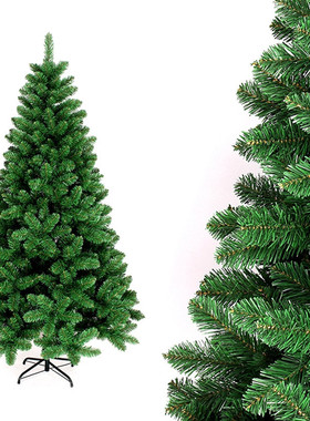 厂家直销加密仿真户外场景装饰圣诞树180cmpvc绿色普通叶树300绑