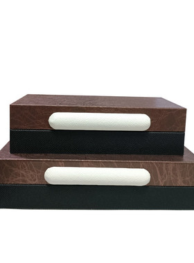 现代简约高端皮革衣帽间首饰收纳盒软装样板间家居实体店装饰品