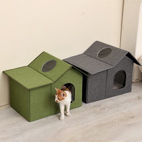 防水防潮牛津布宠物窝可折叠猫房子四季通用户外猫别墅猫屋