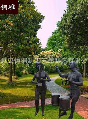 铸铜西方音乐人物雕塑公园广场装饰摆件玻璃钢仿古铜音乐人物雕塑