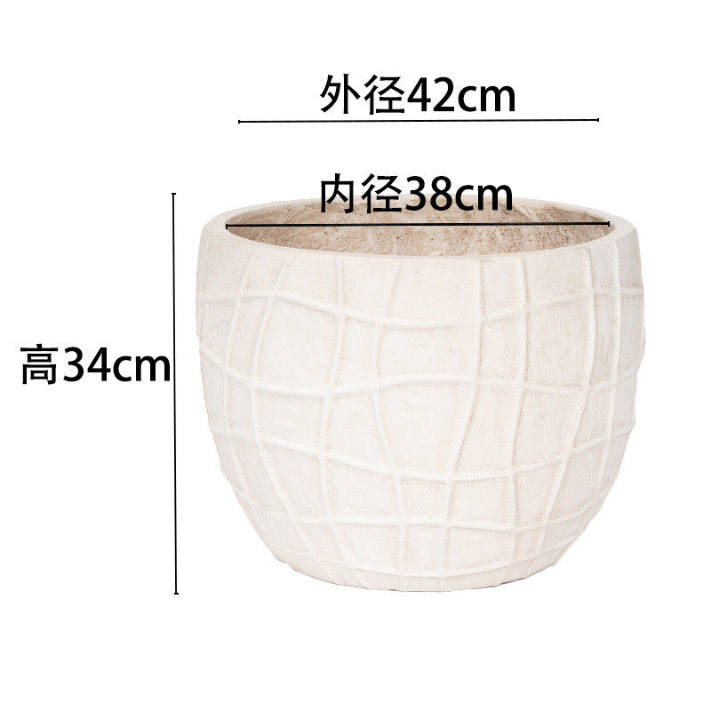 镁泥花盆欧美现代艺术客厅商场室内外特大现代清新落地型号绿植盆