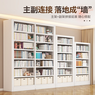 图书馆书架家用钢制落地置物架儿童简易书柜铁艺绘本架彩色收纳架