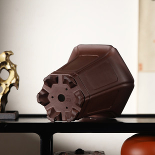 紫砂花盆精品六方形兰盆韩永刚家老紫泥春兰花专用盆兰草盆觅陶乡