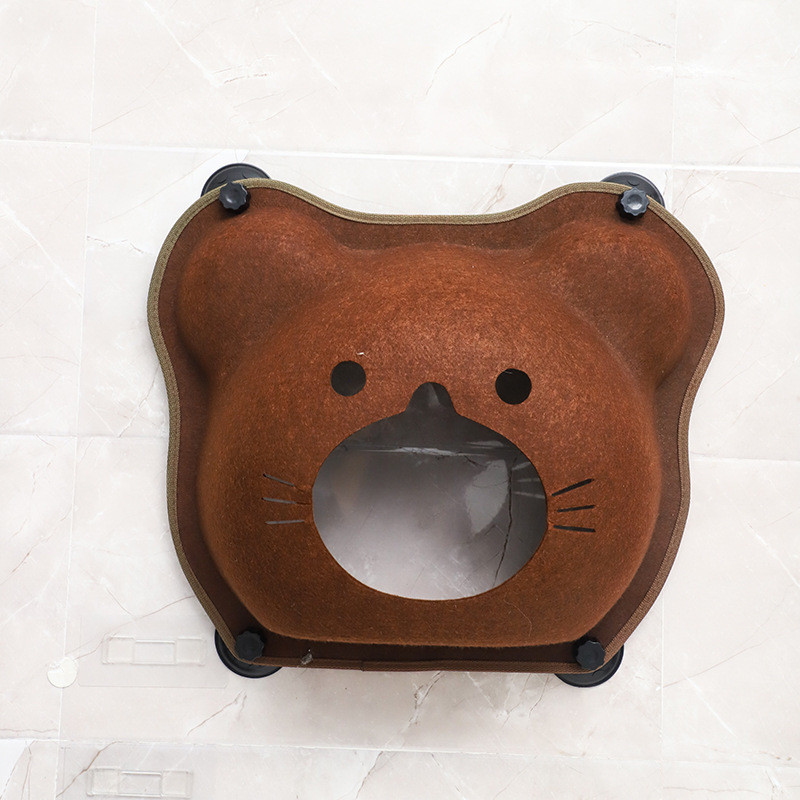 船月亮吸盘猫窝吊床悬挂玻璃吸盘毛毡猫窝空中别墅猫咪宠物窝