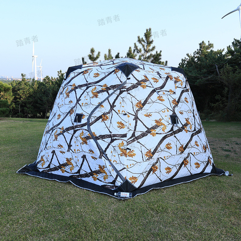 包邮六角加棉帐篷户外冰钓帐篷多人加厚防风保暖冬钓屋六角帐篷