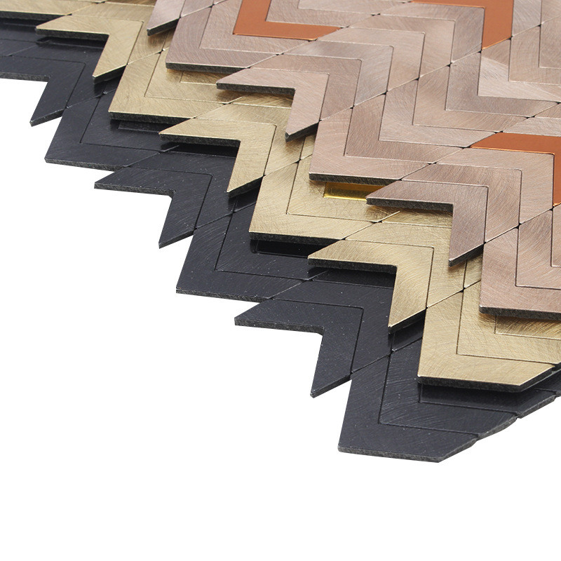 可定制马赛克瓷砖马赛克异形金属铝塑板自粘自贴带背胶墙贴铝塑