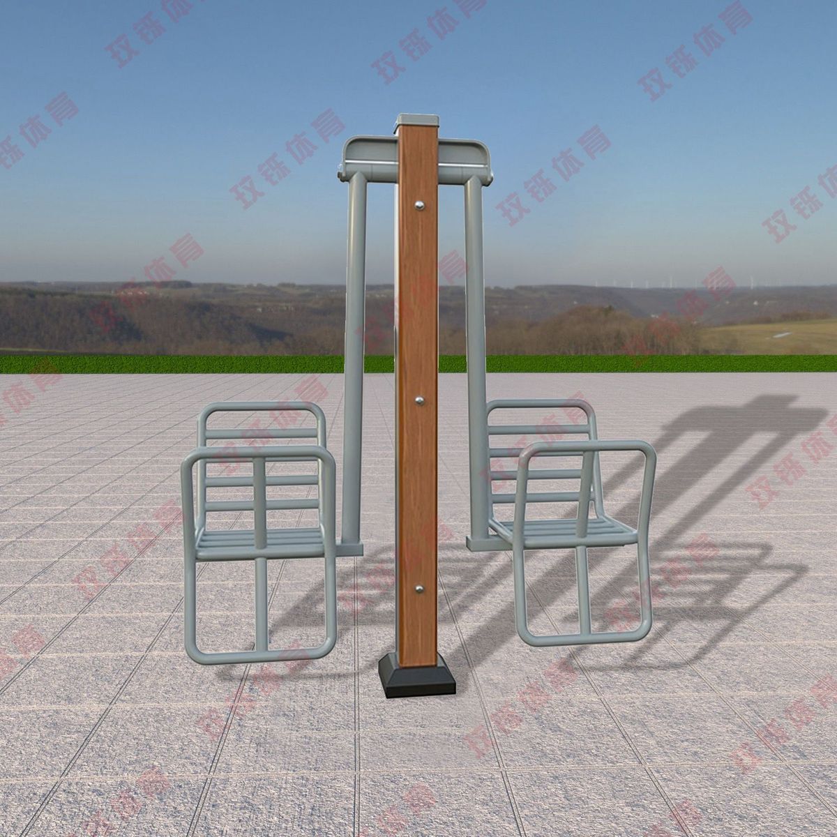 公园塑木健身器材高低杠室外户外运动健身路径组合套装双人漫步机