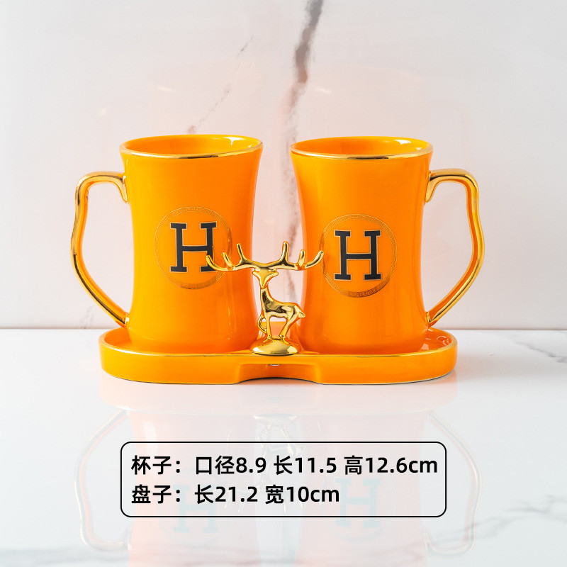 洗漱杯简约情侣漱口杯置物架卫生间陶瓷刷牙杯轻奢子牙刷牙杯套装