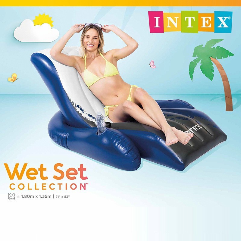 intex58868单人腋下躺椅儿童大号男女可爱浮圈充气圈救生圈