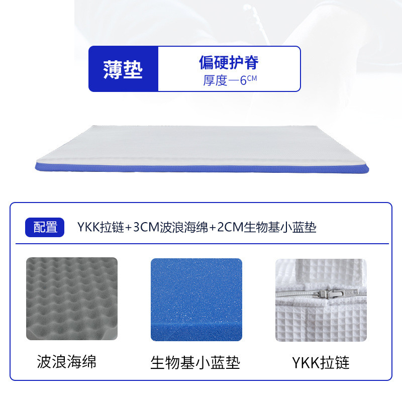 1vpk栖作床垫软硬适中不塌陷学生宿舍单人薄款榻榻米护腰可折叠海