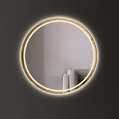 智能圆镜卫生间镜子带框led圆形化妆镜带灯梳妆台镜子壁挂浴室镜