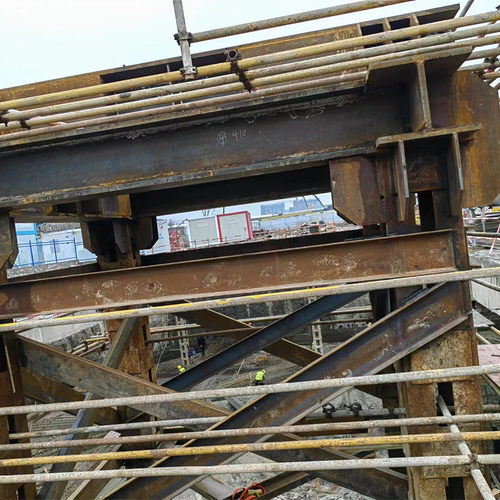 热销钢构构加工地铁用格柱柱桥梁基坑支护格构立柱吊塔钢平台批发