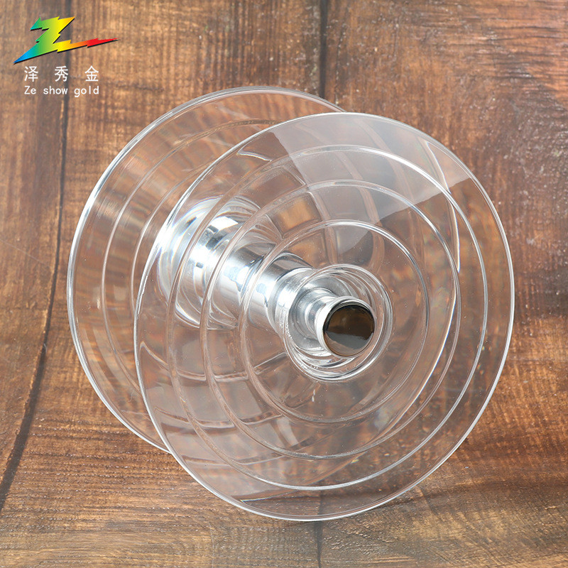 办公室水晶玻璃门拉手透明圆形玻璃不锈钢单孔木门亚克力拉手把手