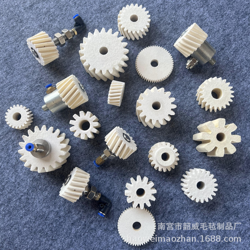 刷油毛毡齿轮高密度齿条轨道润滑直齿斜齿圆柱激光机羊毛毡齿轮