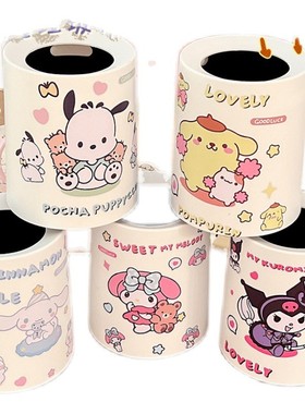 7l8kins可爱大卧室可爱寝室垃圾桶双层家用厨房浴室帕恰狗圆形垃