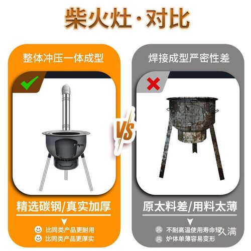 热销可移动庭院野外农村用铸铁铁锅户外柴火灶灶台加厚地锅炒菜炖
