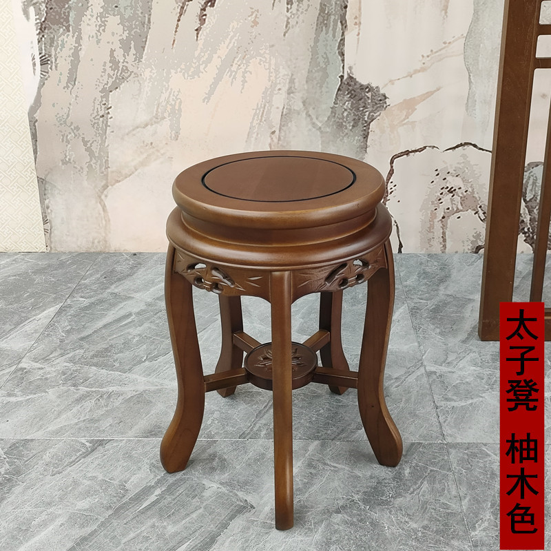 古筝凳子榆木实木红木色鼓凳圆凳新中式明清家用客厅古典琴凳矮凳