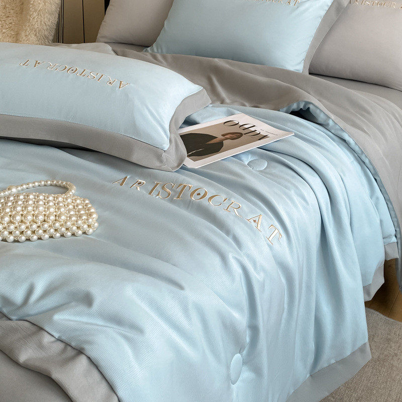 水洗风夏凉被空调被轻奢天丝夏被四件套宿舍用薄被子礼品被子批发,床上用品,化纤被,淘宝优惠券,粉丝福利购,淘宝优惠卷