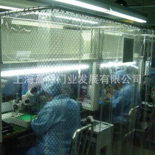 热销pvc防静电门帘黑色网纹网格防静电防静电透明门帘门帘工厂