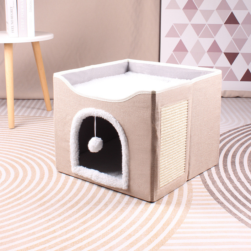 热卖厂家直销凳宠物窝带猫抓板可折叠猫窝狗窝四季通用宠物