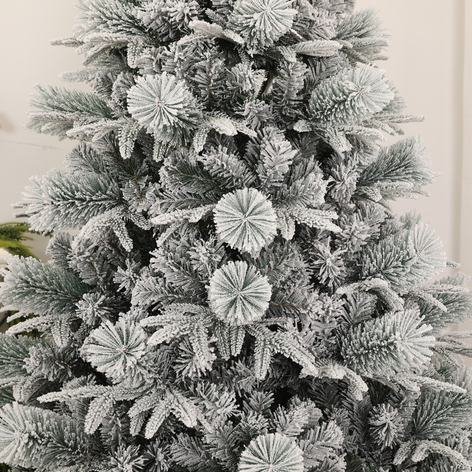 2024年热销pe松针混合落雪植绒装饰圣诞树圣诞节装饰源头厂家