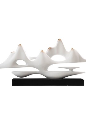 新中式雕塑假山云山摆件酒店桌面玄关样板房装饰品大堂艺术品摆设