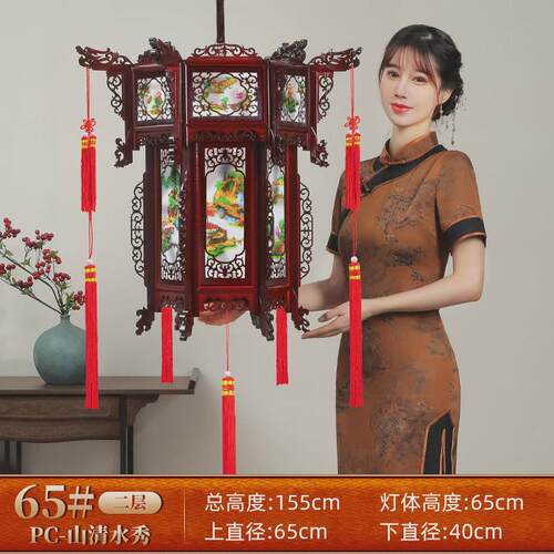 仿古中式实木灯笼大全六角古风中国风阳台大门新款结婚宫灯笼庭院