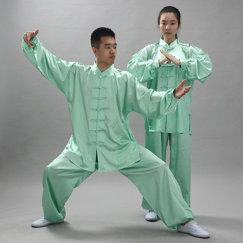 宏极春夏色南韩丝太极服功夫服武术服练功服男女批发15弹力