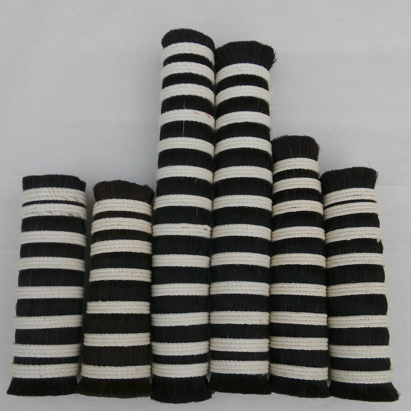 厂家供应现货长马尾混合pp丝毛质硬毛条均匀无碎毛马尾黑色可定制