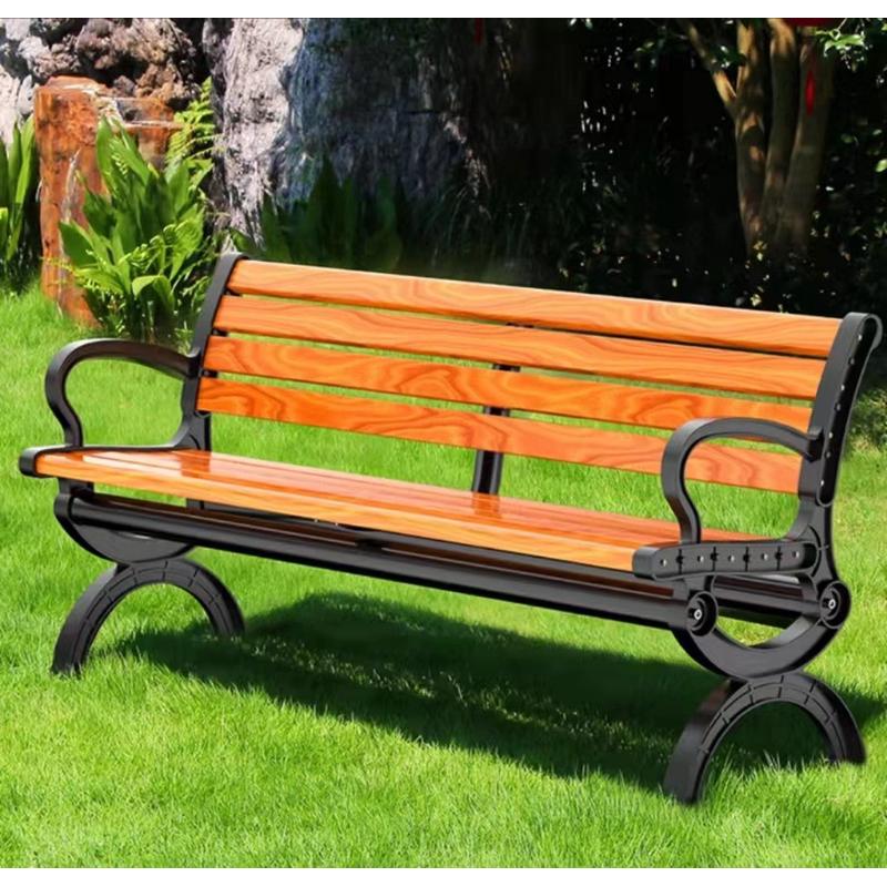 排椅公园椅户外广场实木铸铁塑木长凳休闲长椅室外铁艺庭院靠背椅