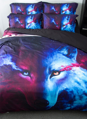 个性韩式男士学霸床上四件套磨毛床笠款黑色床单被套单双人学生用