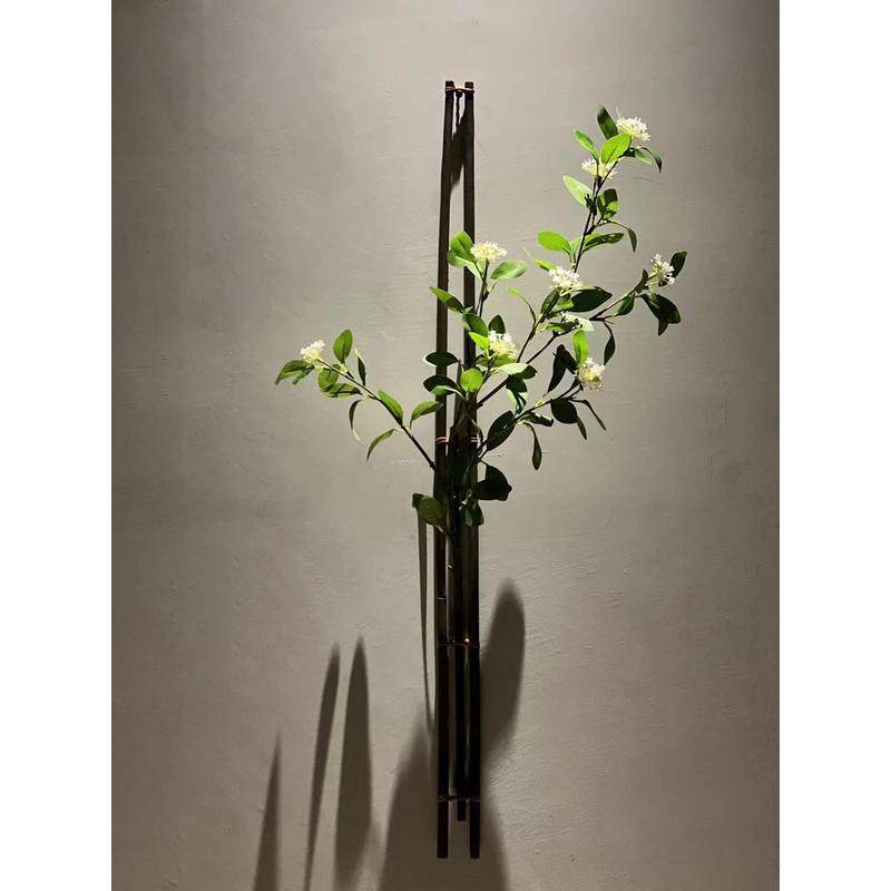 日式竹编壁挂花器竹制花道器皿茶室墙面壁饰新中式寂侘禅意风装饰